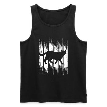 Drôle de chat - Débardeur bio Premium Homme - noir - Devant - Michal (187cm)