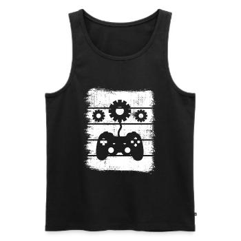 Game Design - Männer Premium Bio Tank Top - Schwarz - Vorne - AI Model Male 178 light (178cm)