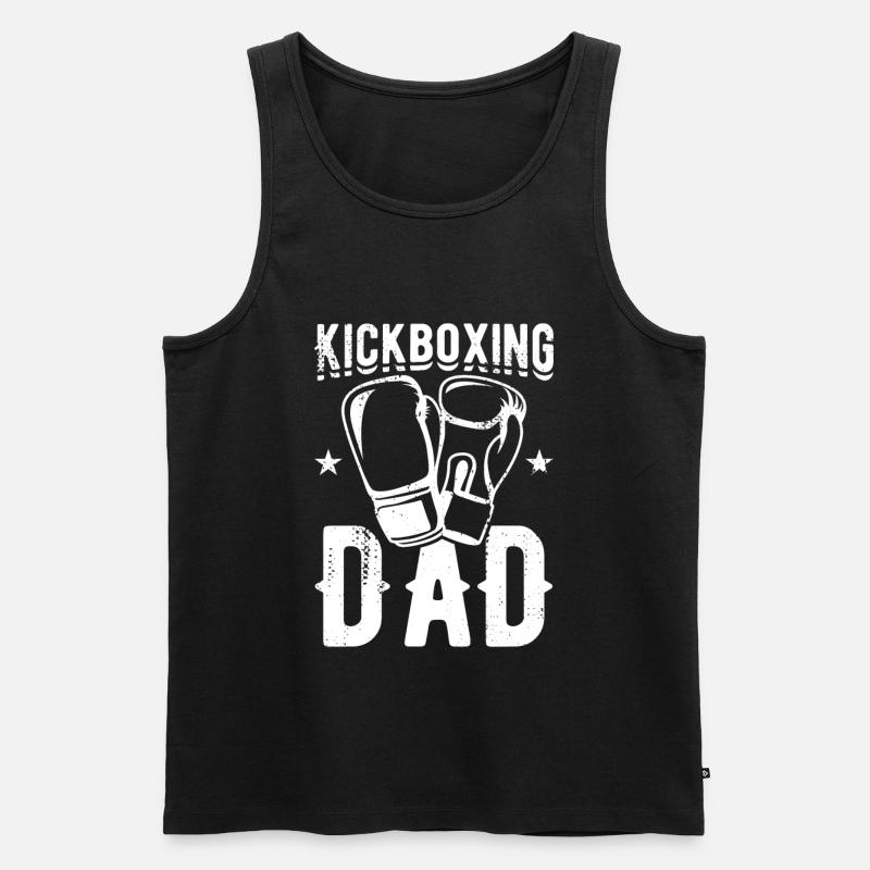 Kickboxer Vater - Männer Premium Bio Tank Top - Schwarz