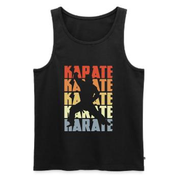 Retro Karate - Men's Premium Organic Tank Top - black - Front - AI Model Male 178 light (178cm)