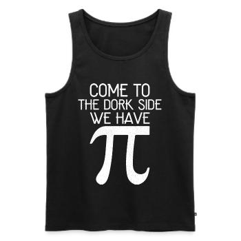 Komm auf die Dork-Seite, wir haben pi lustiges Shirt - Männer Premium Bio Tank Top - Schwarz - Vorne - Michal (187cm)