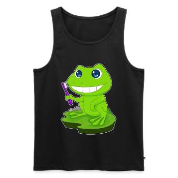 Frog Toothbrush - Men's Premium Organic Tank Top - black - Front - AI Model Male 178 light (178cm)