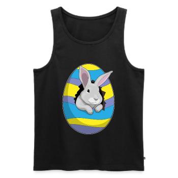 Hase Ostern Osterei - Männer Premium Bio Tank Top - Schwarz - Vorne - Michal (187cm)
