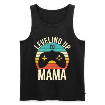 Aufleveln zur Mama Funny Gamer Mom - Männer Premium Bio Tank Top - Schwarz - Vorne - AI Model Male 178 light (178cm)