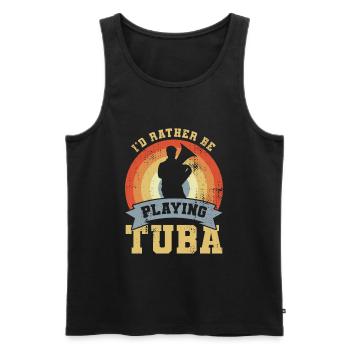 Citation de tuba - Débardeur bio Premium Homme - noir - Devant - Michal (187cm)