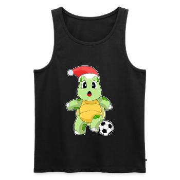 Turtle Christmas Soccer - Men's Premium Organic Tank Top - black - Front - Michal (187cm)