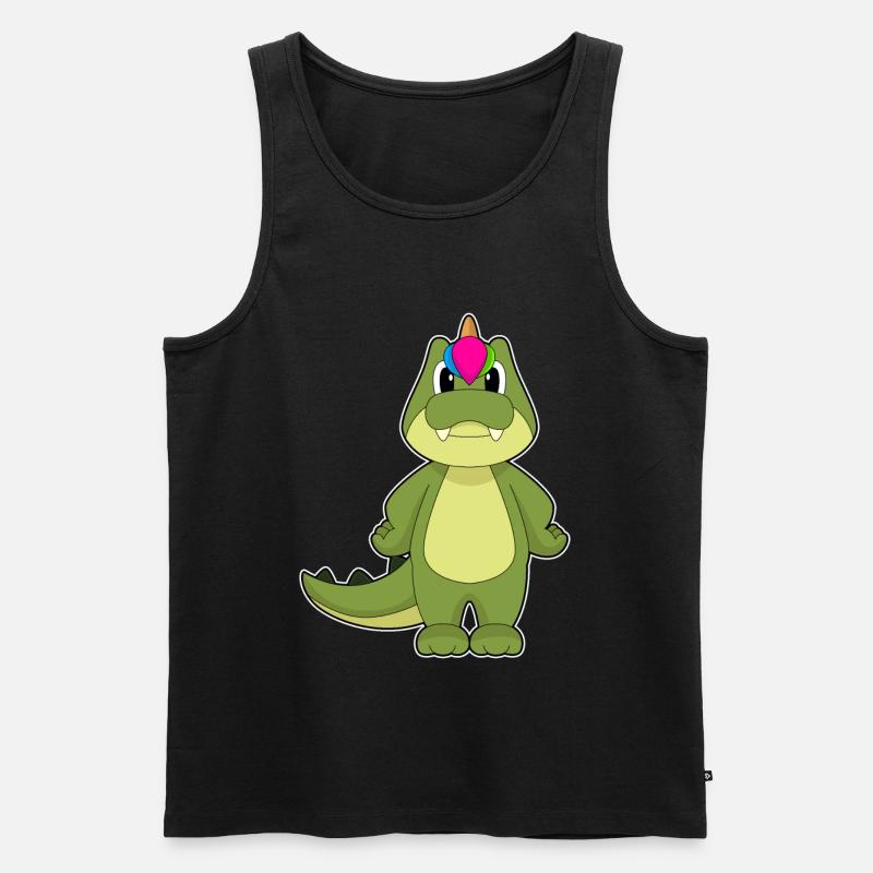 Krokodil Einhorn - Männer Premium Bio Tank Top - Schwarz