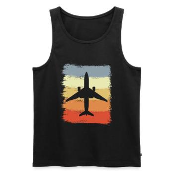 Vintage Luftfahrzeuge - Männer Premium Bio Tank Top - Schwarz - Vorne - AI Model Male 178 light (178cm)