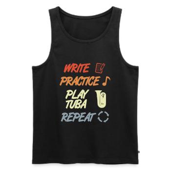 Tuba Motivation - Débardeur bio Premium Homme - noir - Devant - Michal (187cm)