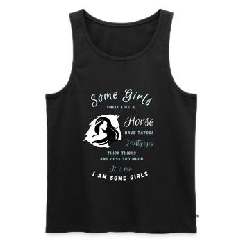 Humorous horse Instagram post - Men's Premium Organic Tank Top - black - Front - Michal (187cm)
