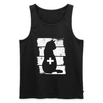 Katzen Tierarzt - Männer Premium Bio Tank Top - Schwarz - Vorne - Michal (187cm)