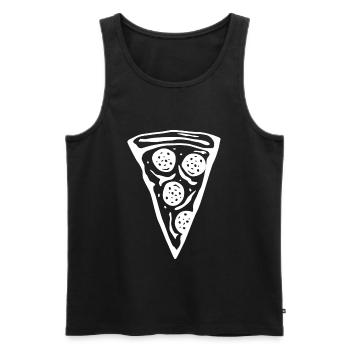 Pizza slice - Men's Premium Organic Tank Top - black - Front - Michal (187cm)