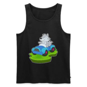 Wolf Auto - Männer Premium Bio Tank Top - Schwarz - Vorne - AI Model Male 178 light (178cm)