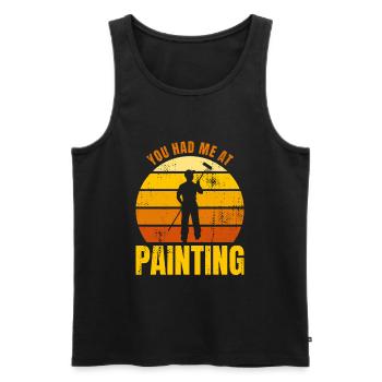 Maler Witz - Männer Premium Bio Tank Top - Schwarz - Vorne - AI Model Male 178 light (178cm)