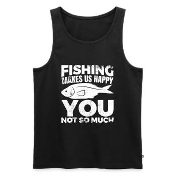 Fisherman's Joke - Men's Premium Organic Tank Top - black - Front - AI Model Male 178 light (178cm)