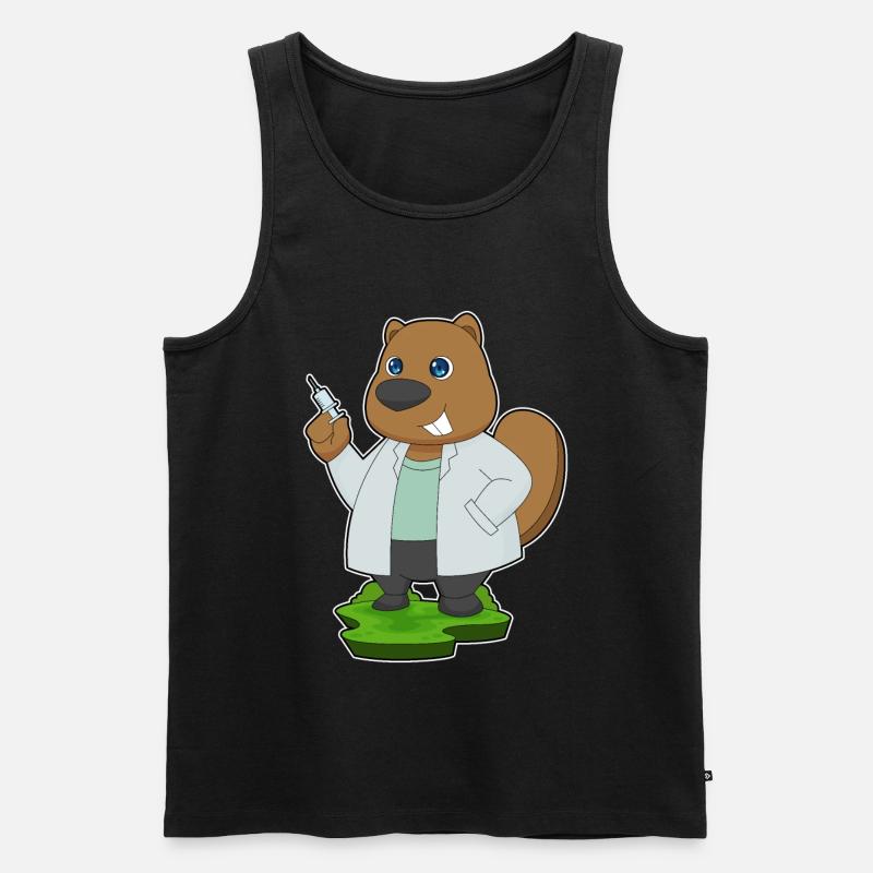 Biber Arzt Spritze - Männer Premium Bio Tank Top - Schwarz