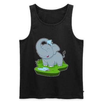 Elephant Water - Men's Premium Organic Tank Top - black - Front - Michal (187cm)
