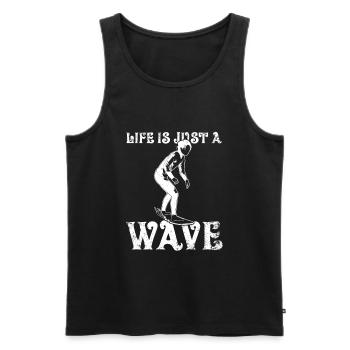 Life Is Just A Wave - Männer Premium Bio Tank Top - Schwarz - Vorne - Michal (187cm)