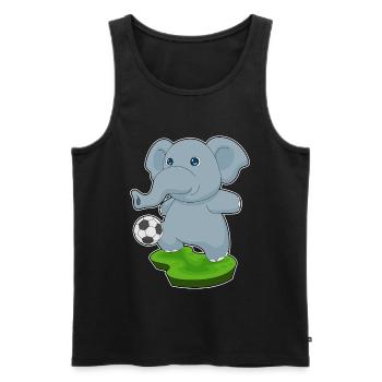 Elefant Fußballspieler Fußball Sport - Männer Premium Bio Tank Top - Schwarz - Vorne - Michal (187cm)