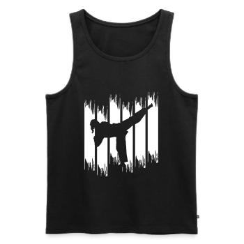 Karate Girl - Men's Premium Organic Tank Top - black - Front - Michal (187cm)
