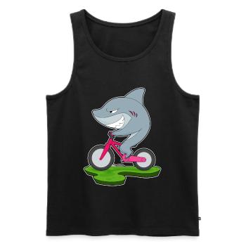 Shark Bicycle - Men's Premium Organic Tank Top - black - Front - Michal (187cm)
