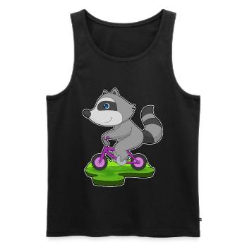Raccoon Bicycle - Men's Premium Organic Tank Top - black - Front - Michal (187cm)