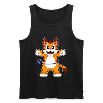 Tiger Fitnessreifen Workout Gymnastik - Männer Premium Bio Tank Top - Schwarz - Vorne - Michal (187cm)