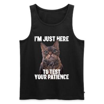 Just here to test your patience - Men's Premium Organic Tank Top - black - Front - Michal (187cm)