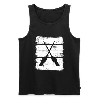 Trommelstöcke Zeichnung - Männer Premium Bio Tank Top - Schwarz - Vorne - Michal (187cm)