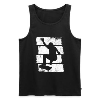 Skateboarding Boy Sketch - Men's Premium Organic Tank Top - black - Front - AI Model Male 178 light (178cm)