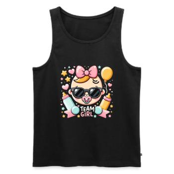 Birth Announcement Gender Team Girls 2026 - Men's Premium Organic Tank Top - black - Front - Michal (187cm)