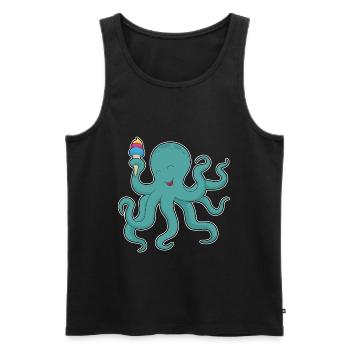 Krake Waffeleis - Männer Premium Bio Tank Top - Schwarz - Vorne - AI Model Male 178 light (178cm)