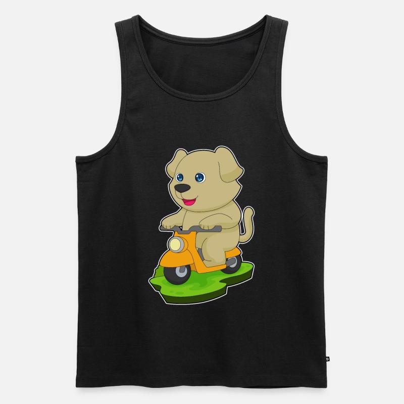 Hund Motorroller - Männer Premium Bio Tank Top - Schwarz