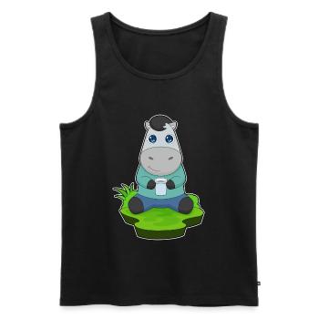 Pferd Wasser Becher - Männer Premium Bio Tank Top - Schwarz - Vorne - Michal (187cm)