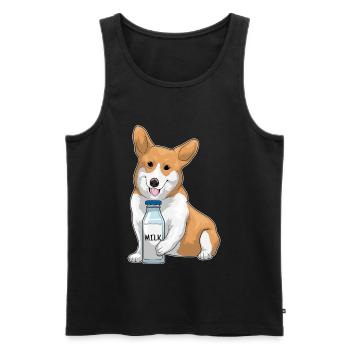 Corgi Milch - Männer Premium Bio Tank Top - Schwarz - Vorne - Michal (187cm)