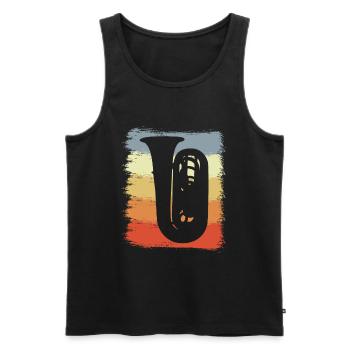 Croquis de Tuba Vintage - Débardeur bio Premium Homme - noir - Devant - Michal (187cm)