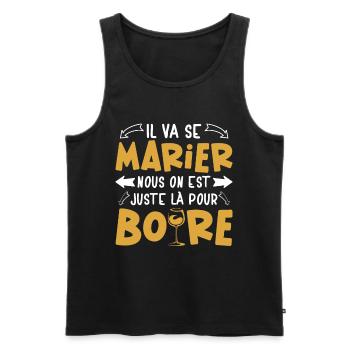 Humour EVG Cadeau Futur Marié Garçon Mariage Team - Débardeur bio Premium Homme - noir - Devant - Michal (187cm)
