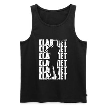 Funny clarinetist - Men's Premium Organic Tank Top - black - Front - Michal (187cm)