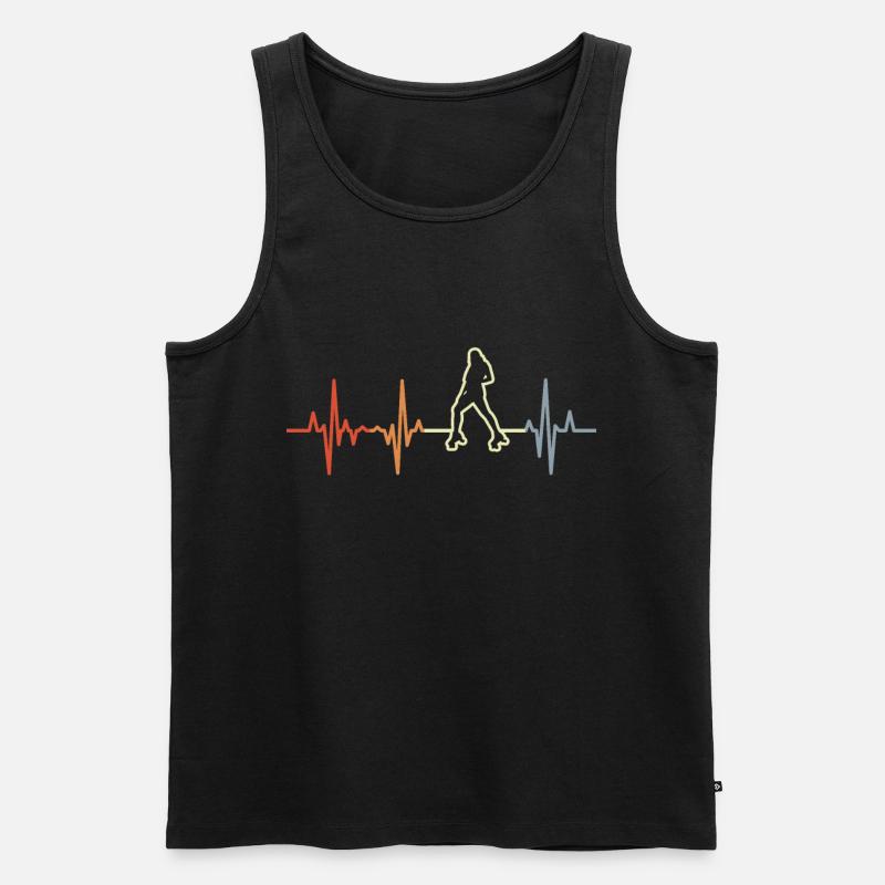 Mädchen Roller Skater Herzklopfen - Männer Premium Bio Tank Top - Schwarz