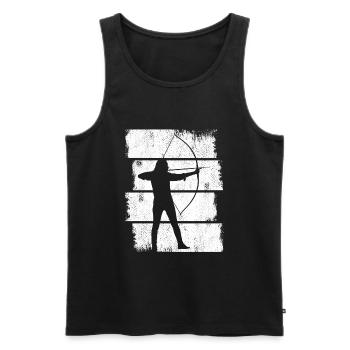 Archer - Men's Premium Organic Tank Top - black - Front - AI Model Male 178 light (178cm)