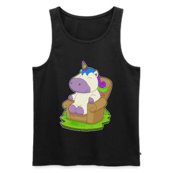Einhorn Sessel - Männer Premium Bio Tank Top - Schwarz - Vorne - Michal (187cm)
