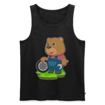 Bär Automechaniker Autoreifen Autowerkstatt - Männer Premium Bio Tank Top - Schwarz - Vorne - Michal (187cm)