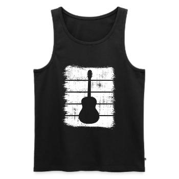 Dessin de guitare - Débardeur bio Premium Homme - noir - Devant - Michal (187cm)