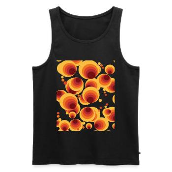 Abstraktes Polka Dots Kreismuster - Männer Premium Bio Tank Top - Schwarz - Vorne - AI Model Male 178 light (178cm)