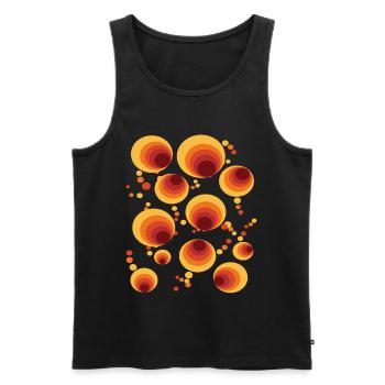 Abstraktes Polka Dots Kreismuster - Männer Premium Bio Tank Top - Schwarz - Vorne - AI Model Male 178 light (178cm)