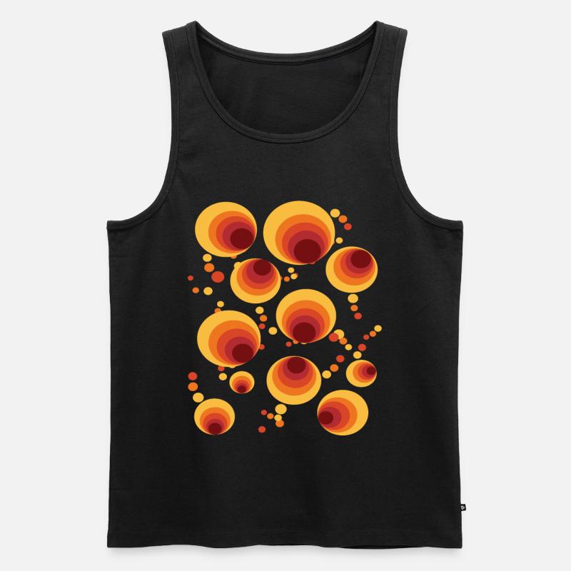Abstraktes Polka Dots Kreismuster - Männer Premium Bio Tank Top - Schwarz