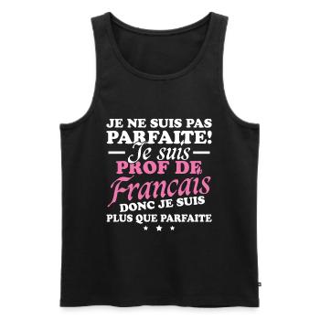 Je suis prof de français - Débardeur bio Premium Homme - noir - Devant - AI Model Male 178 light (178cm)