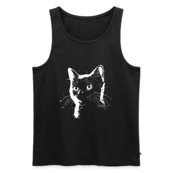 Cat Drawing - Men's Premium Organic Tank Top - black - Front - AI Model Male 178 light (178cm)