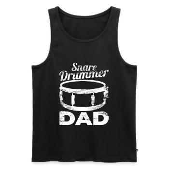 Trommler Vater - Männer Premium Bio Tank Top - Schwarz - Vorne - AI Model Male 178 light (178cm)
