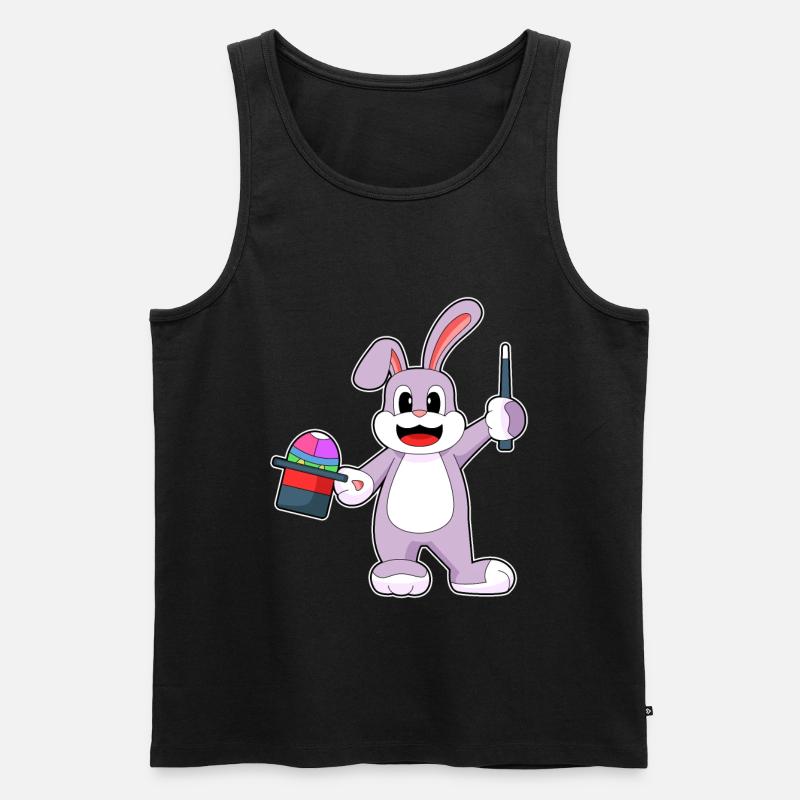 Hase Ostern Zauberer - Männer Premium Bio Tank Top - Schwarz